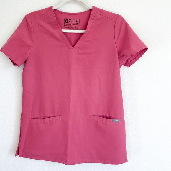 FIGS Pink Quartz Casma Three Pocket Scrub Top - Picture 4 of 10